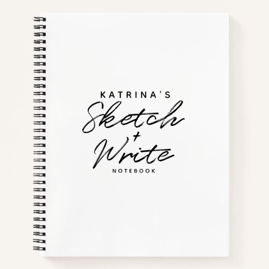 Carnet Noir blanc moderne Croquis simple & Linked (Devant)