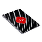 Carnet Noir Blanc Points Rouges Quatrefeuilles 3 Monogram (Côté Droit)