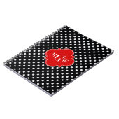 Carnet Noir Blanc Points Rouges Quatrefeuilles 3 Monogram (Côté gauche)