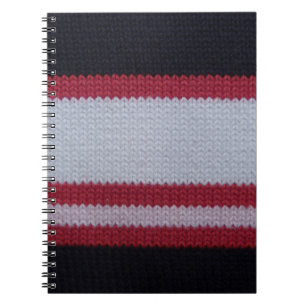 Carnet Noir blanc rouge : Motif en tissu lainé nui