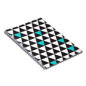 Carnet Noir Blanc Sarcelle Turquoise Triangles Géométriqu (Côté Droit)