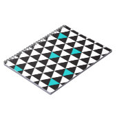 Carnet Noir Blanc Sarcelle Turquoise Triangles Géométriqu (Côté gauche)