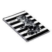 Carnet Noir & Blanc Striped Joli Crâne de sucre fille (Côté Droit)