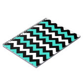 Carnet Noir Blanc Turquoise Zigzag (Côté gauche)