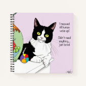 Carnet Noir Blanc Tuxedo Funny Chat (Devant)