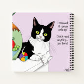 Carnet Noir Blanc Tuxedo Funny Chat (Dos)