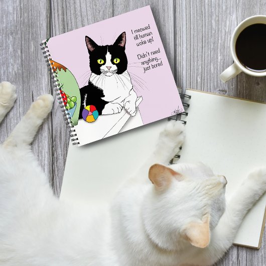 Carnet Noir Blanc Tuxedo Funny Chat