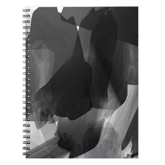 Carnet Noir brossé et blanc Peint Abstrait fond (Devant)