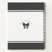 Carnet Noir Coquette Bow Lettres à cadeau d'anniversaire (Dos)