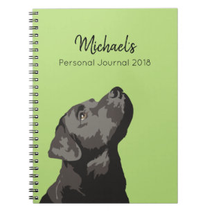 Carnet noir de journal personnalisé par Labrador