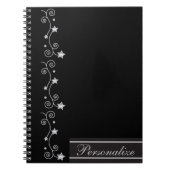 Carnet Noir Elegant Star Design (Devant)