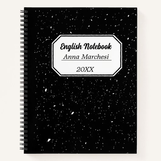 Carnet Noir Et Blanc Consommables Anglais Traditionnel (Devant)