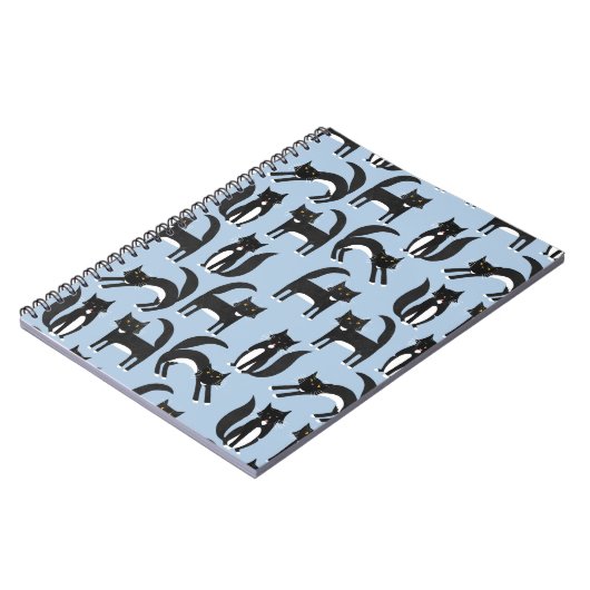 Carnet Noir et blanc Cute Tuxedo Kitty Cats Motif (Côté gauche)