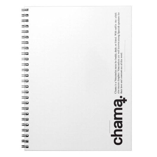 Carnet noir et blanc de Chama (Devant)