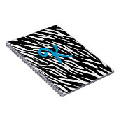 Carnet noir et blanc de monogramme de rayure de (Côté Droit)
