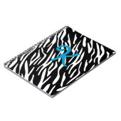 Carnet noir et blanc de monogramme de rayure de (Côté gauche)