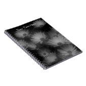 Carnet noir et blanc Fleurs marguerites africaines (Côté Droit)
