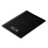Carnet Noir et blanc | Monogramme moderne (Côté gauche)