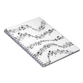 Carnet Noir et blanc note musicienne Motif (Côté Droit)