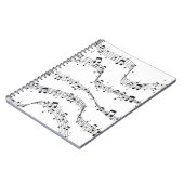 Carnet Noir et blanc note musicienne Motif (Côté gauche)