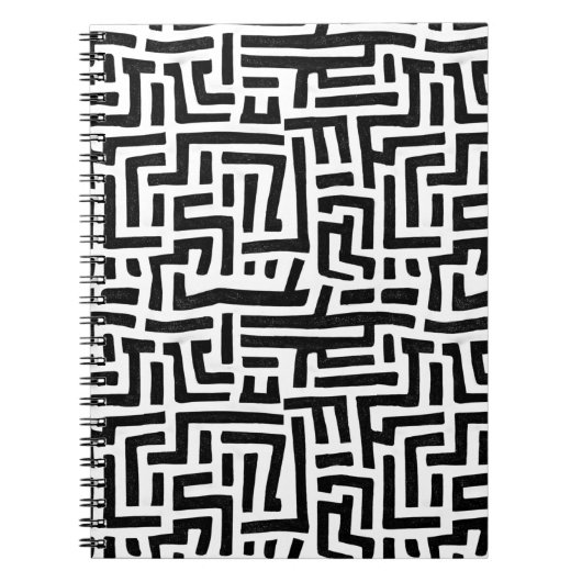 Carnet Noir et blanc Pop Art Maze Motif (Devant)
