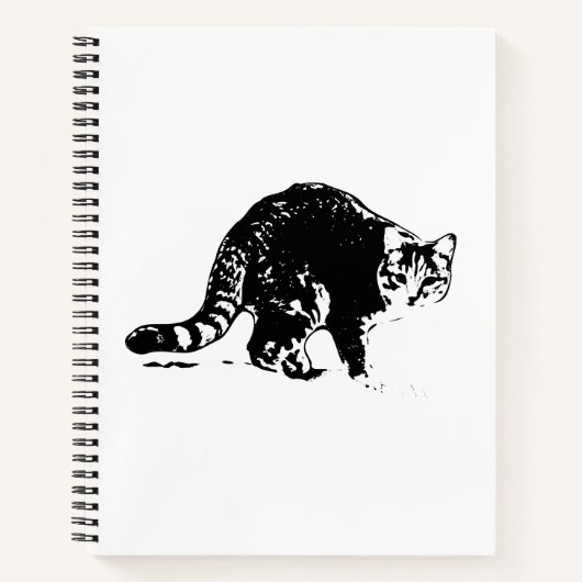 Carnet noir et blanc Tabby Cat (Devant)