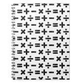 Carnet Noir et blanc Tous les symboles mathématiques Lino (Devant)