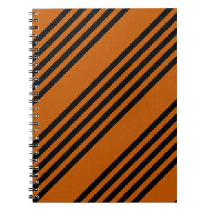 Carnet Noir et brûlé orange cinq bandes motif
