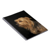 Carnet Noir et brun Yorkie profil gauche sur noir (Côté Droit)
