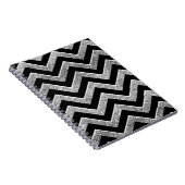 Carnet Noir et chevron scintillant d'argent (Côté Droit)