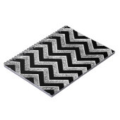 Carnet Noir et chevron scintillant d'argent (Côté gauche)
