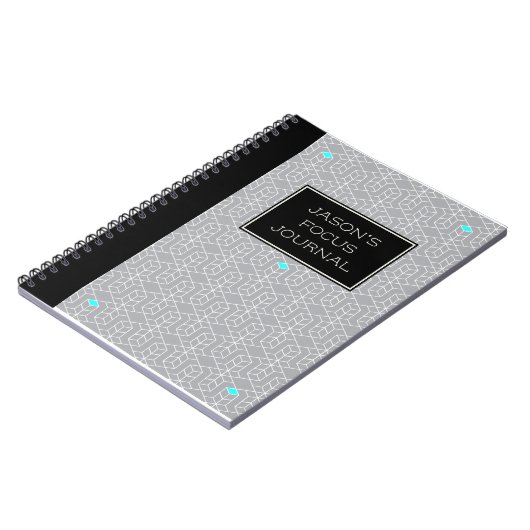 Carnet Noir et gris personnalisables (Côté gauche)