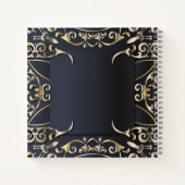Carnet Noir et Or Luxe Chic Baroque Nom d'entreprise (Dos)