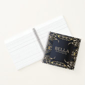 Carnet Noir et Or Luxe Chic Baroque Nom d'entreprise (Intérieur)