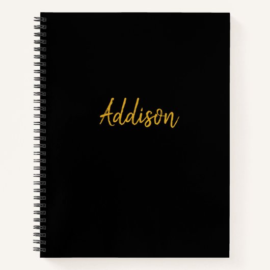 Carnet Noir et or personnalisé (Devant)