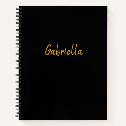 Carnet Noir et or personnalisé  (Devant)