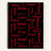 Carnet Noir et rouge Répétition Premier et Nom Note de cl (Devant)