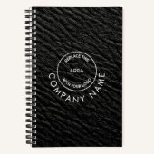 Carnet Noir Faux Leather Nom de l'entreprise Logo Code QR (Recto)