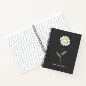 Carnet noir Fleur de marguerite botanique (Intérieur)