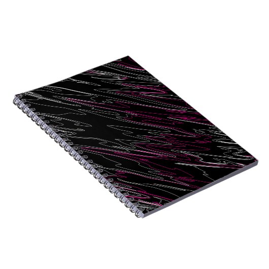 Carnet Noir marbré rose (Côté Droit)