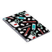 Carnet Noir mignon d'impression de dentiste/hygiéniste (Côté Droit)