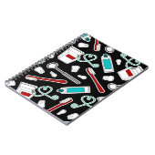 Carnet Noir mignon d'impression de dentiste/hygiéniste (Côté gauche)