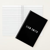 Carnet noir moderne personnalisé (À l'intérieur)