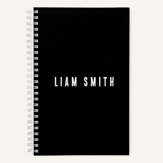 Carnet noir moderne personnalisé (Recto)