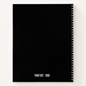 Carnet noir moderne personnalisé (Dos)