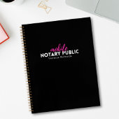 Carnet Noir moderne rose Mobile Noir Publique Ajouter Nom