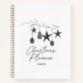 Carnet Noir moderne simple élégant script Noël (Devant)