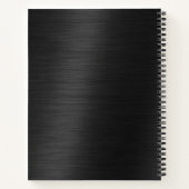 Carnet Noir Moderne Simple Nom Personnalisé Professionnel (Dos)