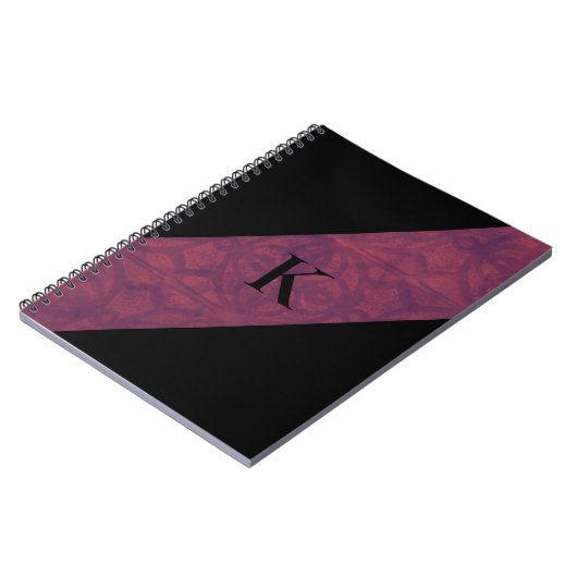 Carnet noir Monogramme Ruby Batik profond (Côté gauche)