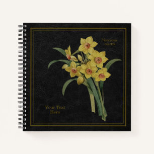 Carnet noir Narcisse Tazetta jaune